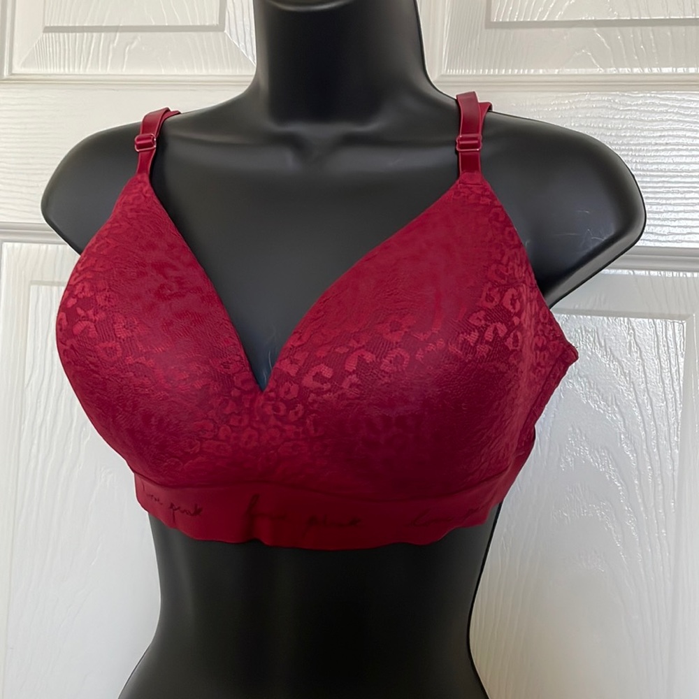 Burgundy Cheetah Lace Wear everywhere bra 36D